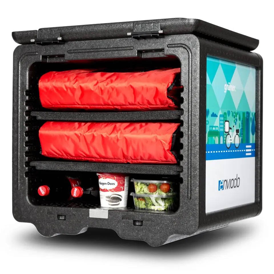 Enviado Thermobox Pizza Getraenke Salat