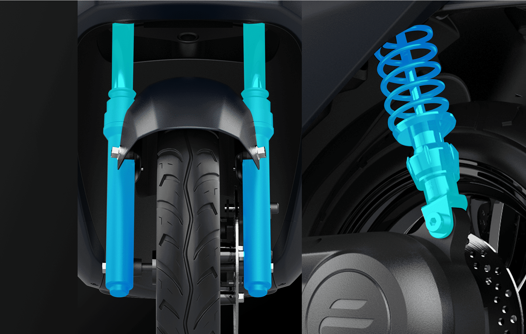Ecooter E2 Front Elektroroller Stossdaempfer