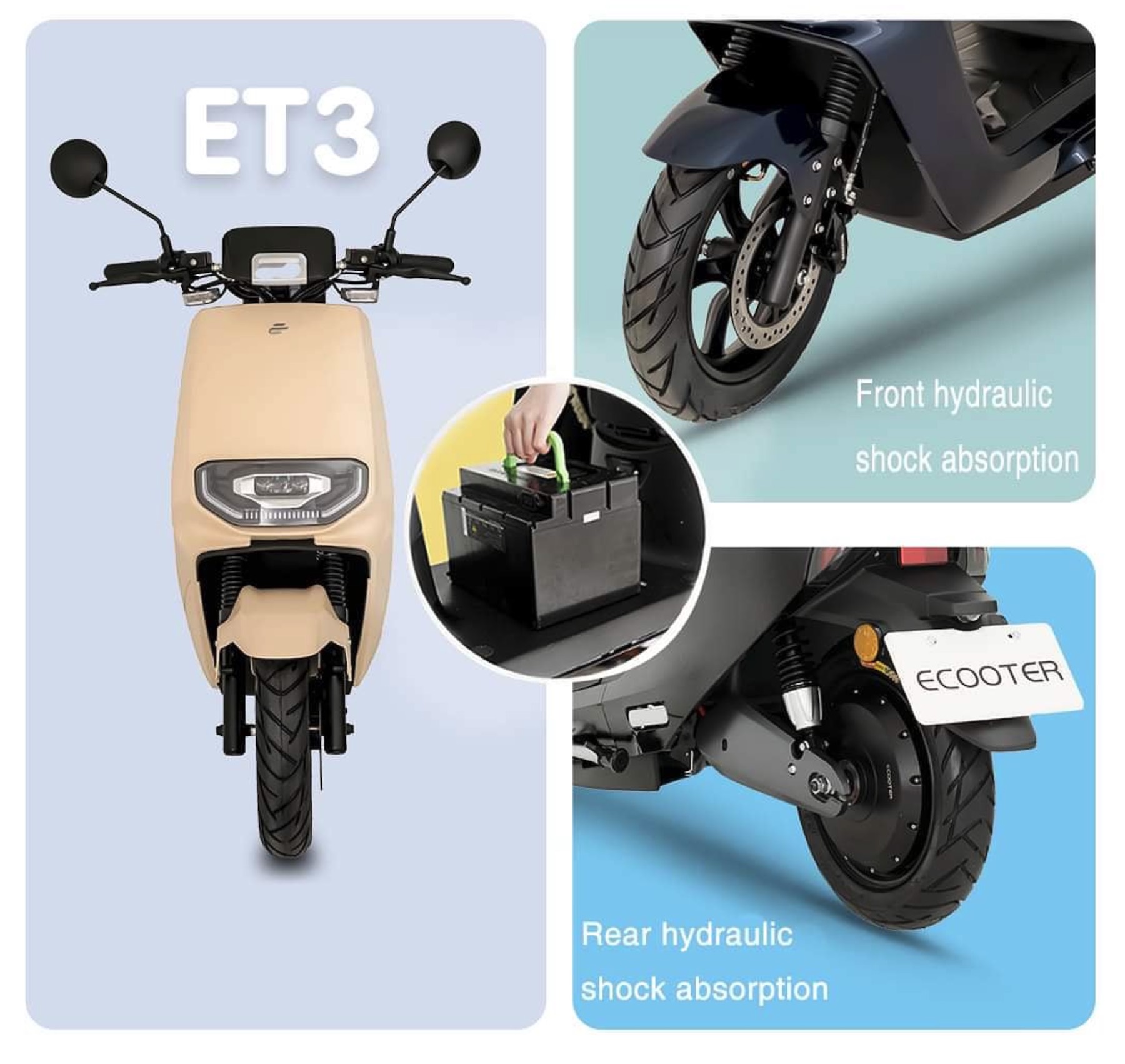 Ecooter Et3 Batterie Elektroroller All